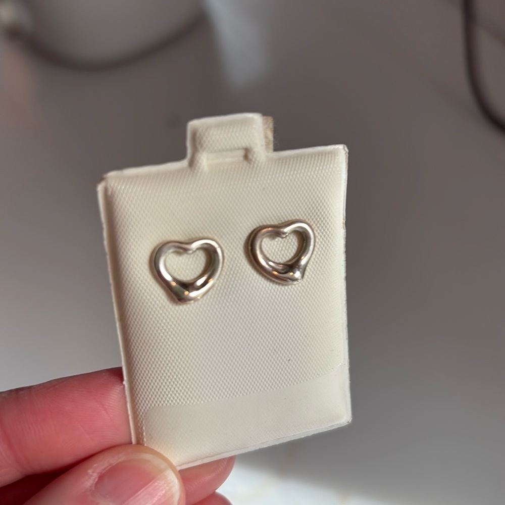 Tiffany Elsa Peretti® Open Heart Stud Earrings in Silver